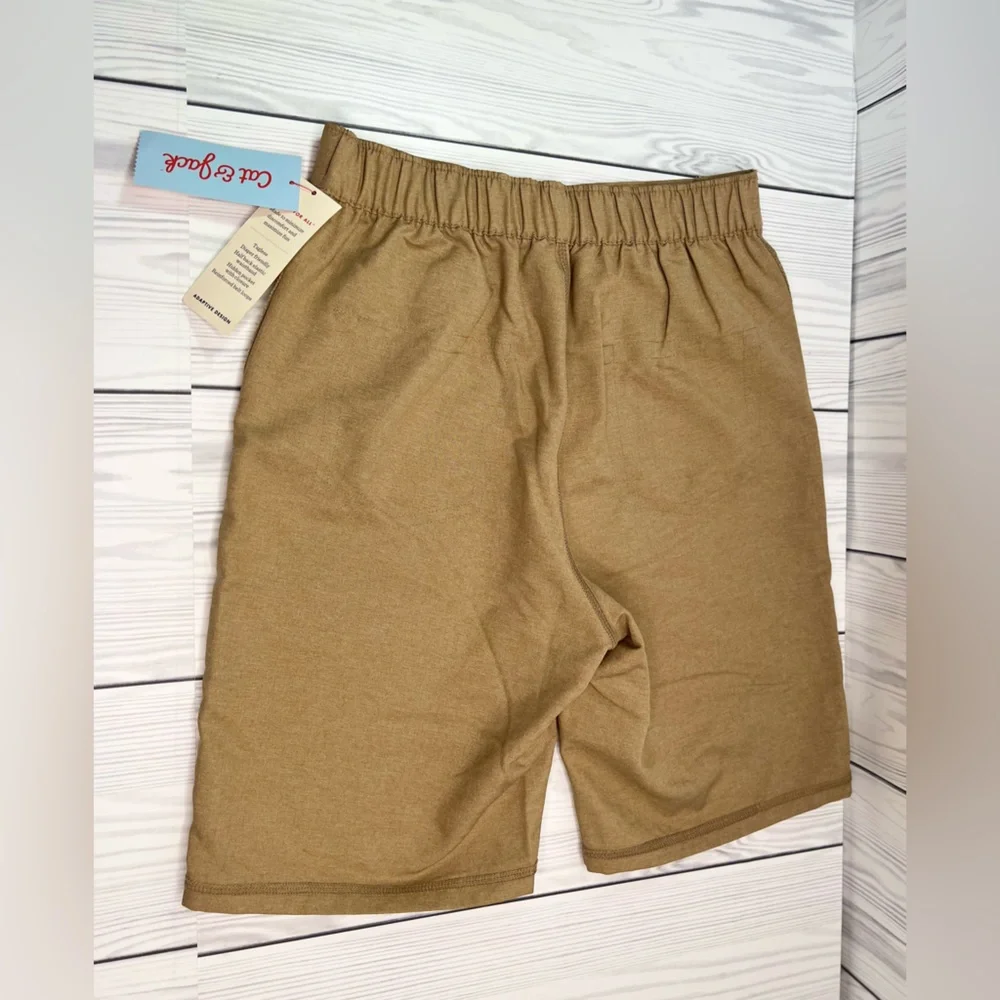 Boys' Adaptive Dry Fit Shorts - Cat & Jack-Heathered Brown